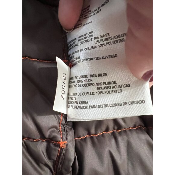 Michael Kors Womens Red Packable Down Fill Jacket Size L Gold MK Zipper Lightwei - Picture 14 of 16